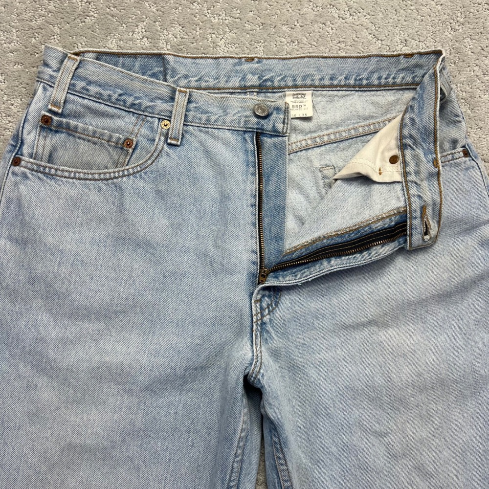 VINTAGE Y2k Levis 550 Jeans Men 36x34(34x33.5) Relaxed Fit Blue Denim Distressed